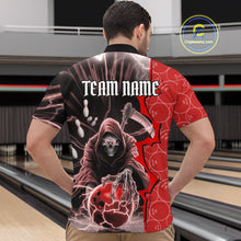 Load image into Gallery viewer, Custom Red Thunder Lightning Grim Reaper Bowling Men Quarter-Zip Shirt, Halloween Bowler Outfit IPHW9840