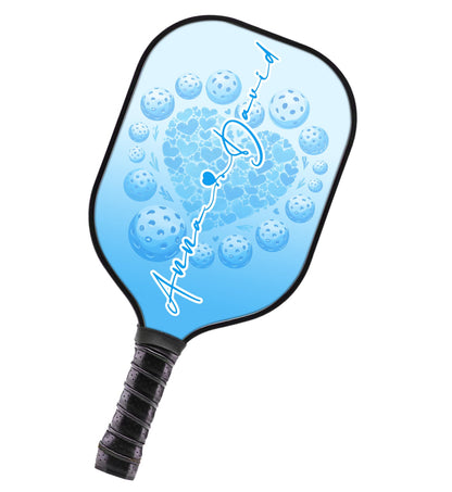 1PC Custom Blue Heart Pickleball Paddle For Men And Women, Valentines Pickleball Couple IPHW8194