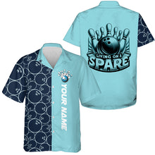 Load image into Gallery viewer, Personalized Multi-Color Retro Bowling Hawaiian Shirts &quot;Living On A Spare&quot; For Bowlers IPHW5918
