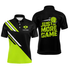 Load image into Gallery viewer, Custom Green Pickleball Jerseys Outdoor Pickleball Men Polo Shirts Sayings "Just One More Game" IPHW6723