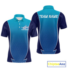Load image into Gallery viewer, Custom Blue Bowling Team Polo Shirts For Men, Blue Bowling Jerseys Team Uniform IPHW9429