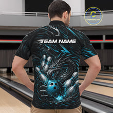 Load image into Gallery viewer, Custom Turquoise Blue Dragon Bowling Jerseys, Dragon Bowling Team Men Quarter-Zip Shirt IPHW10363