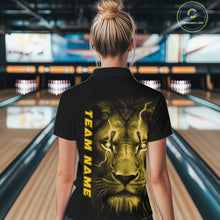 Load image into Gallery viewer, Custom Yellow Thunder Lightning Lion Bowling Shirt For Women, Lion Bowling Team Jerseys IPHW10668