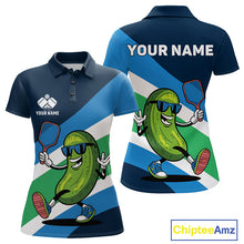 Load image into Gallery viewer, Custom Funny Pickleball Polo Shirts For Women, Pickles Playing Pickleball Humorous Shirt IPHW9430