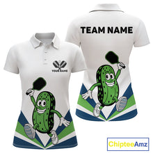 Load image into Gallery viewer, Custom Funny Pickles Play Pickleball Polo Shirts For Women, Pickleball Team Shirt IPHW9432