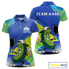 Load image into Gallery viewer, Custom Funny Pickleball Women Polo Shirts, Cool Pickles Playing Pickleball Humorous Shirt IPHW9440