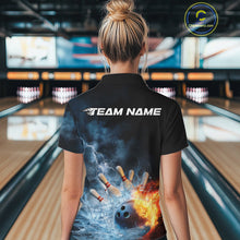 Load image into Gallery viewer, Custom Water And Fire Bowling Team Women Polo Shirts, Thunder Lightning Bowling Uniform IPHW9450