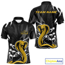 Load image into Gallery viewer, Custom Yellow Cobra Snake Bowling Team Jerseys, Bowling Polo Shirts For Men IPHW9708