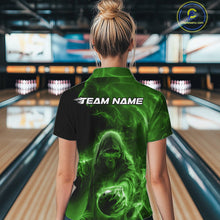Load image into Gallery viewer, Custom Black And Green Smoke Flame Grim Reaper Halloween Bowling Women Quarter-Zip Shirts IPHW9741