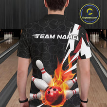 Load image into Gallery viewer, Custom Fiery Red Bowling Men Polo Shirts, Inferno Flame Bowling Team League Shirt IPHW9526