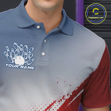 Load image into Gallery viewer, Custom Red, White And Blue Patriotic Bowling Polo Shirts For Men, Bowling League Shirt IPHW9544