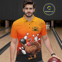 Load image into Gallery viewer, Custom Funny Turkey Bowling Thanksgiving Bowing Outfit Team Polo Shirts For Men IPHW9787