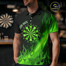 Load image into Gallery viewer, Dartboard 3D Lightning Darts Shirt For Men Custom Name &amp; Team Jersey | Opt2 - Green NYN0646