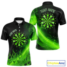 Load image into Gallery viewer, Dartboard 3D Lightning Darts Shirt For Men Custom Name &amp; Team Jersey | Opt2 - Green NYN0646