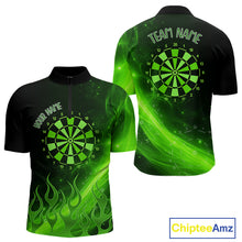 Load image into Gallery viewer, Dartboard 3D Lightning Darts Shirt For Men Custom Name &amp; Team Jersey | Opt2 - Green NYN0646