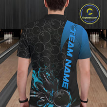 Load image into Gallery viewer, Custom Bowling Pattern Blue Flame Strike Bowling Team Men Polo Shirts, Bowling Jerseys IPHW9416