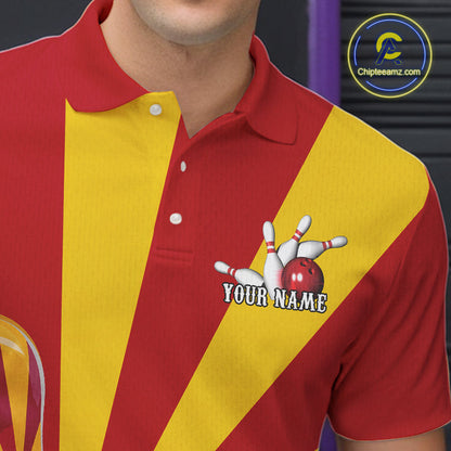 Custom Arizona Flag Bowling Team Polo Shirts For Men, Bowling Tournament Shirt IPHW9265