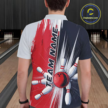Load image into Gallery viewer, Custom Red, White And Blue Bowling Team Polo Shirts For Men, Bowling Jerseys IPHW9546