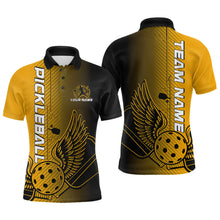 Load image into Gallery viewer, Custom Yellow Pickleball Wings Jerseys Outdoor Pickleball Polo Team Shirts For Men IPHW9308