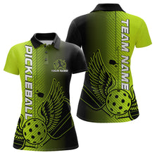 Load image into Gallery viewer, Custom Green Pickleball Wings Jerseys Outdoor Pickleball Polo Team Shirts For Women IPHW9309