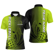 Load image into Gallery viewer, Custom Green Pickleball Wings Jerseys Outdoor Pickleball Polo Team Shirts For Men IPHW9309