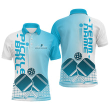 Load image into Gallery viewer, Custom Blue Pickleball Team Polo Shirts For Men, Pickleball League Shirt IPHW9314