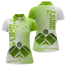 Load image into Gallery viewer, Custom Green Pickleball Team Polo Shirts For Women, Pickleball League Shirt IPHW9315