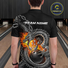Load image into Gallery viewer, Custom Metal Chain Flame Dragon Bowling Polo Shirts For Men, Bowlin Team Shirt IPHW9097