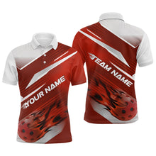 Load image into Gallery viewer, Custom Red Flame Pickleball Polo Shirts For Men, Fire Pickleball Jerseys Team Uniform IPHW9413