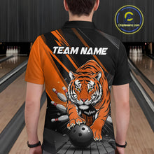 Load image into Gallery viewer, Custom Tiger Bowling Team Polo Shirts For Men, Bowling Tournament Outfit IPHW9096