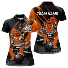 Load image into Gallery viewer, Custom Tiger Bowling Team Polo Shirts For Women, Bowling Tournament Outfit IPHW9096