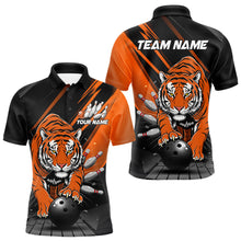 Load image into Gallery viewer, Custom Tiger Bowling Team Polo Shirts For Men, Bowling Tournament Outfit IPHW9096