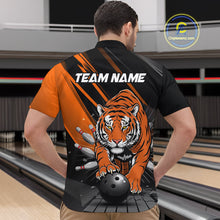 Load image into Gallery viewer, Custom Tiger Bowling Team Quarter-Zip Shirts For Men, Bowling Tournament Outfit IPHW9096