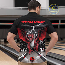 Load image into Gallery viewer, Custom Red Dragon On The Lane Bowling Quarter-Zip Shirts For Men, Dragon Bowling Team Shirt IPHW9101