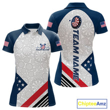 Load image into Gallery viewer, Custom Patriotic Dart Jerseys For Players, US Flag Dart Team Polo Shirts For Women IPHW9696