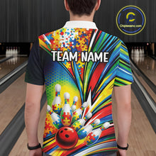 Load image into Gallery viewer, Custom Colorful Autism Awareness Bowling Team Men Polo Shirt, Puzzles Bowling Shirt IPHW11196