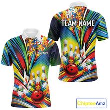Load image into Gallery viewer, Custom Colorful Autism Awareness Bowling Team Men Polo Shirt, Puzzles Bowling Shirt IPHW11196