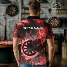 Load image into Gallery viewer, Custom Red Fire Flame Dart Wolf Men Polo Shirts, Dart League Shirt Team Jerseys IPHW10004