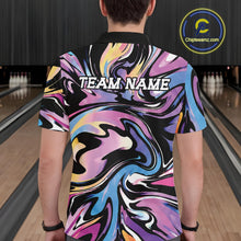 Load image into Gallery viewer, Person wearing a colorful 'TEAM NAME' shirt in a bowling alley.
