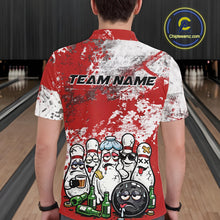 Load image into Gallery viewer, Custom Red Drunk Bowling Ball And Pins Bowling And Beer Shirt, Funny Bowling Jersey IPHW11264