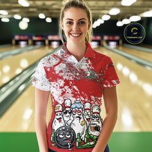 Load image into Gallery viewer, Custom Red Drunk Bowling Ball And Pins Bowling And Beer Shirt, Funny Bowling Jersey IPHW11264