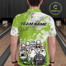 Load image into Gallery viewer, Custom Green Drunk Bowling Ball And Pins Bowling And Beer Shirt, Funny Bowling Jersey IPHW11266