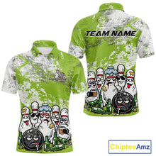 Load image into Gallery viewer, Custom Green Drunk Bowling Ball And Pins Bowling And Beer Shirt, Funny Bowling Jersey IPHW11266