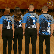 Load image into Gallery viewer, Custom Funny Bowling Polo Shirt For Men, Blue Bowling Ball And Pin Bowling Jersey IPHW10260