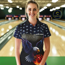 Load image into Gallery viewer, Custom Patriotic We The People Eagle Bowling Team Shirt For Women, Bowling League Shirt IPHW10200