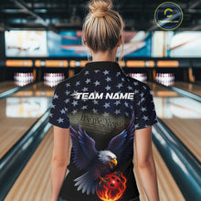 Load image into Gallery viewer, Custom Patriotic We The People Eagle Bowling Team Shirt For Women, Bowling League Shirt IPHW10200