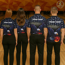 Load image into Gallery viewer, Custom Patriotic We The People Eagle Bowling Team Shirt For Men, Bowling League Shirt IPHW10200