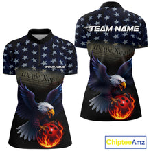 Load image into Gallery viewer, Custom Patriotic We The People Eagle Bowling Team Shirt For Women, Bowling League Shirt IPHW10200