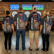 Load image into Gallery viewer, Custom Grunge US Flag Lightning Dartboard Patriotic Dart Team Men Polo Shirt Dart Jerseys IPHW10387