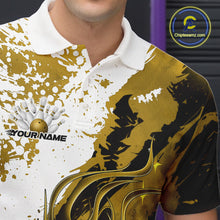 Load image into Gallery viewer, Custom Yellow Flame Bowling Men Polo Shirt, Bowling Team League Shirt Bowler Jerseys IPHW11245